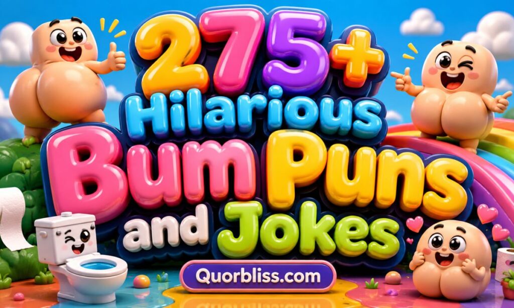 275+ Hilarious Bum Puns and Jokes That Will Leave You in Stitches 😂 Let's be honest: everybody has one, everybody sits on one, and almost nobody can resist a good joke about it. Bum puns are one of those rare comedy categories that work on literally every audience — kids giggle at "butt," teens use them as Instagram captions, and adults trade cheekier versions over drinks. There's something universally funny about a body part we all share but rarely talk about directly. This list pulls together more than 275 bum puns, butt jokes, and one-liners across dozens of categories — from clean and kid-friendly to flirty and downright savage. Whether you're writing a caption, roasting a friend, or just need a laugh break at your desk, you'll find something here that fits. No filler, no repeats, just cheeky wordplay that actually lands. Grab a seat (pun intended) and let's get into it. Bum Puns One Liners 🍑 Quick, punchy, and easy to drop into any conversation — these one-liners are built for instant laughs. My bum's not lazy, it's just resting between reps. I've got a great memory for puns — a real bum-nemonic. Don't trust anyone who's never made an ass of themselves. My bum and I have a lot in common — we're both behind on everything. Life knocked me down, but my bum broke the fall. I'm not clumsy, I just have a strong connection with the floor, cheek-first. My bum works out more than I do — pure gluteus for glory. Some days you're the pun, some days you're just the punchline behind it. I never lie — except when someone asks if these jeans make my bum look big. My bum has more followers than my Instagram. Sitting is my cardio, and my bum agrees. I'd explain the joke, but it's a little behind schedule. Bum Puns Captions 📸 Perfect for photo dumps, selfies, or beach pics that need a little extra personality. Booty-ful day, booty-ful view. Cheeky by nature, sunny by choice. Sun's out, buns out. Living my best rear-life. Caption this: 100% cheek, 0% regrets. Behind every good photo is an even better bum joke. Rear view, front-row confidence. Just here for the vitamin sea and the cheeky captions. New profile pic, same cheeky personality. This picture is booty-ful and I refuse further comment. Bum Puns For Instagram ✨ These are built for engagement — short, scroll-stopping, and shareable. Bottoms up, attitude higher. Sitting pretty and loving every minute of it. Cheek check: passed with flying colors. Rear admiral of my own good time. Buns out, worries gone. Confidence looks good from every angle, including this one. Not everything needs a filter, especially a good bum joke. This post is 100% cheeky and 0% sorry about it. Behind the scenes of my best day yet. Keeping it real, keeping it rear. Cute Bum Puns 🥰 Soft, sweet, and perfect for couples, kids, or anyone who wants wholesome humor. You're the peach to my pie. My heart does a little squat every time I see you. You've got my bottom line, and it's love. Cutest cheeks in the room, hands down. You make my heart skip a beat and my bum do a happy wiggle. Behind every smile is an even cuter bum joke. You're the missing cheek to my grin. My favorite seat in the house is next to you. Sweet as a peach, cute as a button — literally. Some things are just meant to stick together, like cheeks. Bum Puns Dirty 😏 A little bolder and cheekier — meant for adult audiences who enjoy a wink-wink kind of humor. I like my humor the way I like my bum jokes — a little naughty, never nice. Careful, my flirting is mostly bottom-line innuendo. My love life is complicated, but my bum jokes are not. I'm not saying it's a great bum, I'm just saying it's had reviews. Some jokes are PG, mine tend to lean more toward the rear-rated section. My favorite pickup line involves a squat rack and confidence. I don't chase, but I will absolutely turn around for a good pun. My humor is cheeky in every sense of the word. Warning: my one-liners get a little more "behind closed doors" after midnight. Let's just say my bum jokes have an adults-only rating. Short Bum Puns ✨ For when you need a laugh in five words or less. Bum deal, still smiling. Cheeky by default, always. Rear view, real laughs. Behind schedule, ahead in humor. Bottom line: still funny. Sit down, stay cheeky. Cracked up, literally. Bum jokes never get old. Rear-ly that funny, honestly. Short pun, big laugh. Anus Puns 🍑 Anatomical humor at its most literal — these lean into the medical and biological side of things for a different kind of laugh. I told my doctor a joke about my rear end — he said it was a real gas. Every exit deserves a little recognition. My digestive system has impeccable comedic timing. Behind every good meal is an equally important finale. Not every joke needs a punchline — some just need good timing on the way out. I'm not saying it's important, I'm saying nothing works without it. Every system needs an exit strategy, and mine has great reviews. It's the unsung hero of every dinner party. Some jokes just naturally come from the back end of the conversation. Give credit where it's due — the finish line matters too. Bum Jokes For Adults 🍸 A little sharper, a little wittier — these work best at parties, happy hours, or group chats among grown-ups. Why did the adult bring extra napkins to the bar? In case the jokes got messy. My bum has seen things — mostly bar stools and bad decisions. Nothing brings adults together like a well-timed cheeky joke over drinks. I don't need a wingman, I need someone to appreciate my bum humor at 1 a.m. Adulting is hard, but at least my sense of humor stayed immature. My favorite happy hour topic is always somehow my backside. Grown-up humor still finds its way back to butt jokes eventually. I peaked in maturity around the same time I discovered bum puns. Nothing pairs better with wine than a truly cheeky one-liner. Adults age, but bum jokes stay timeless. Classic Bum One-Liners 🍑 The tried-and-true favorites that have been making people laugh for generations. Don't make an ass of yourself — unless it's funny. No ifs, ands, or butts about it. Life's a bummer, but at least it's funny. Behind every great joke is an even greater bum pun. Some things never go out of style, like a classic butt joke. You can't spell "fun" without a little "bum." Keep calm and crack a joke. Every classic needs a comeback, and so does every bum joke. The oldies are still the best — especially the cheeky ones. A good bum pun ages like fine wine. Big bum jokes one liners Playful lines that celebrate a little extra back there. My bum has its own gravitational pull. Big bum, bigger personality. I don't need a chair, I bring my own cushion. My back pockets file a formal complaint daily. Some bums are a statement, mine's a whole paragraph. I don't walk into a room, I make an entrance — twice. My bum arrives five minutes before I do. Big bums, bigger confidence. I've got enough back there to start my own weather system. My bum doesn't do subtle. Instagram Captions 📸 More scroll-stopping lines built specifically for feed posts and reels. Cheeky vibes, unmatched confidence. This is your sign to embrace the booty-ful chaos. Feeling rear-markable today. Serving looks from every angle. Confidence is my best accessory today. New post, same cheeky energy. Sunshine, good mood, better bum jokes. Rear view approved. Some days call for a little extra cheek. Not perfect, just booty-ful. Flirty Bum Puns ❤️ Great for texting a crush or dropping a bold pickup line. Are you a squat? Because you've got my heart working overtime. I'd cross a room just to compliment your cheeky smile. You must be a peach because you're absolutely irresistible. My favorite view involves you walking away, purely for the confidence. Is it hot in here, or is it just your cheeky attitude? You've got my full attention, front and behind. I like my coffee like I like my flirting — bold and cheeky. You had me at "nice buns." Careful, your confidence is showing, and I like it. I'm not staring, I'm just admiring the whole package. Kid-Friendly Bum Puns 😂 Silly, simple, and completely appropriate for classrooms, birthday parties, or family game night. Why did the bum go to school? To get a little smarter behind! What do you call a funny bottom? A laughing seat! Why did the chair get in trouble? For being a smart bum! What did one cheek say to the other? Nothing, they just stuck together! Why was the bum always calm? Because it knew how to sit still! What's a bum's favorite game? Musical chairs, obviously! Why did the bum bring a book to school? To improve its bum-derstanding! What do you call a bum that tells jokes? A giggle seat! Why did the bum win the race? It knew how to push through! What's a bum's favorite subject? Seat-ology! Savage Roast Bum Puns 🔥 For friendly burns and playful roasts — a little sharper, still just for laughs. Your bum jokes are as flat as your delivery. I'd roast your bum humor, but it's already toast. Your comebacks have less cushion than your excuses. Your jokes are as weak as your squat form. You call that a punchline? My bum has better timing. Your humor left the building before the joke even started. I've seen better material on the back of a cereal box. Your jokes fall flatter than a pancake on laundry day. That joke needed a chair because it clearly couldn't stand. Your comedic timing is as behind as your excuses. Party & Drinks Bum Puns 🍹 Made for happy hour, birthday parties, and nights out with friends. Bottoms up — and I mean that literally. Shots first, cheeky jokes second. My dance moves are 90% hips, 10% pure confidence. The party doesn't start until someone drops a bum joke. I don't need a cocktail, I need someone to laugh at my puns. Cheers to good friends and even better bum humor. The best parties always end with someone shaking what they've got. My signature drink pairs perfectly with cheeky one-liners. Party rule: no bad vibes, only good cheeks. Bottoms up, worries down. Food & Bum Puns 🍔 A tasty mash-up of food humor and backside jokes. Nice buns — I'm talking about the burger, obviously. You're the cherry on top of my sundae, and my day. I'm all about that cake, no lies. My love for donuts runs deeper than my love for squats. Life is short, eat the fries and skip the guilt. I've got buns in the oven — again, talking about bread. Peachy keen and ready for dessert. A good burger needs great buns, no exceptions. I'm basically a professional at bun appreciation. Sweet as pie, cheeky as ever. Fitness Bum Puns 🏋️ For gym rats, squat enthusiasts, and anyone chasing gains with a sense of humor. Squat now, laugh later. My glutes are working harder than my Wi-Fi connection. No pain, no gain, no complaints from the back row. Leg day built different — and so did my bum. I don't skip leg day, I celebrate it. Squats: because someone has to keep the gluteus happy. My workout playlist is 90% motivation, 10% bum jokes. Sweat now, sit pretty later. Gains take time, but confidence is instant. My bum has seen more squats than most gym selfies. Butt jokes for kids Extra clean, giggle-friendly jokes perfect for younger audiences. Why did the bottom go to the doctor? It wasn't feeling so cheeky! What do you call two bums that are best friends? Cheek to cheek! Why did the seat get a gold star? For always sitting still! What did the bum say when it won a prize? I'm number one, behind the scenes! Why do bums love school? Because they always sit in the front — or the back! What's a bum's favorite sport? Sit-ups, of course! Why did the bum bring an umbrella? In case it rained cheeky jokes! What do you call a bum that tells stories? A behind-the-scenes narrator! Why did the chair laugh? Because the joke tickled its bum! What's a bum's favorite color? Peachy, naturally! Pop Culture Bum Puns 🎬 Celebrity, movie, and music-inspired humor with a cheeky twist. Every red carpet needs a confident walk and an even better bum joke. My favorite superhero power would be flawless comedic timing. Every good movie has a plot twist — mine's always behind schedule. I don't need an award show, I need applause for my one-liners. Some celebrities are famous for talent, mine is famous for cheeky humor. Every trending sound needs a great caption, and this is it. My comedy career peaked the moment I discovered bum puns. Every blockbuster needs comic relief — I volunteer as tribute. I'd win an award for "Best Supporting Bum Joke." Every iconic scene deserves an equally iconic pun. Work & School Bum Puns 📚 Office humor and classroom giggles rolled into one. My chair and I have a very committed relationship. I don't procrastinate, I just prefer sitting on decisions. Meetings are long, but my patience for bum jokes is longer. I aced the test, mostly by sitting still and staying focused. My desk chair deserves a raise for putting up with me daily. Homework can wait, but a good bum joke cannot. I'm not late, I'm just fashionably behind schedule. My work ethic is strong, my chair game is stronger. Recess was basically training for my current desk job. Every office needs someone who can lighten the mood, cheekily. Big butt jokes Confident, bold humor celebrating a bigger backside. My bum doesn't do "subtle entrance." I don't need a spotlight, my silhouette does the talking. Big bum, bigger confidence, zero apologies. My bum has its own zip code at this point. Some people make an entrance, my bum makes an announcement. I don't walk, I arrive — twice, technically. My bum could start its own fan club. Big bums build character, and apparently furniture requirements too. I've got enough back there to double as a cushion. My bum is proof that bigger really can be better. Travel Bum Puns ✈️ Perfect for vacation photos and airport downtime. Sitting on a plane, dreaming of beaches and bum jokes. Wanderlust and a little bit of cheeky humor. Travel far, laugh often, sit comfortably. Beach bum status: officially activated. Every vacation needs sunscreen, snacks, and a good bum pun. My travel motto: new places, same cheeky attitude. Airport delays are better with a sense of humor. Passport stamped, cheeky confidence intact. Every trip deserves a booty-ful sunset photo. Sun, sand, and absolutely no shortage of puns. Animal Bum Puns 🐒 Wildlife-themed wordplay that's family-friendly and full of giggles. Why did the monkey get promoted? Great work ethic and an even better bum. What do you call a baboon's backside? Rear-markably colorful. Why did the peacock strut so confidently? It knew its tail feathers were booty-ful. What's a dog's favorite body part? Its wagging bum, obviously. Why did the cat sit by the window? Best seat in the house, literally. What do you call a bear with no manners? Rude behind. Why did the duck waddle so proudly? Confidence starts from the back. What's a bird's favorite dance move? The tail feather shake. Why did the elephant never forget? Its memory is as big as its backside. What do you call a squirrel showing off? A cheeky little acorn hoarder. Music Bum Puns 🎶 For playlists, dance floors, and anyone who loves a rhythmic pun. Drop it like it's hot, cheekily speaking. My playlist has more bass than my bum jokes, barely. Every good song needs a beat you can move your hips to. I don't dance, I just let my bum do the talking. Shake it off, cheekily and confidently. My favorite genre is anything with a good beat and better lyrics. Every concert needs a front row and a good sense of rhythm. My dance moves are 100% hips, 0% shame. Music makes the world go round, and apparently my bum too. Turn up the volume, turn up the confidence. Seasonal Bum Puns 🎃❄️☀️ Puns that fit every season, from spooky autumn to sunny summer. Fall for cheeky humor this autumn. Winter bum, still cheeky, just a little more bundled up. Summer heat, summer cheeks, endless confidence. Spooky season calls for equally spooky bum jokes. Snowed in with nothing but time and cheeky one-liners. Beach season means bum jokes are back in full swing. Pumpkin spice and everything cheeky. Cold weather, warm humor. Sunburned but still smiling, cheekily. Every season deserves its own dose of bum humor. Technology Bum Puns 💻 Nerdy, techy jokes with a cheeky twist for the digital age. My bum has better battery life than my phone. I don't need Wi-Fi, my humor connects instantly. Updating my bum jokes to the latest version. My laptop crashes more than my confidence, luckily. Every good app needs a cheeky notification sound. I've got more bandwidth for bum jokes than actual work. My phone's storage is full, mostly of screenshots of puns. Technology advances, but bum humor stays timeless. I don't need artificial intelligence, I've got natural cheekiness. Buffering... please wait for the punchline. Relationship Bum Puns 💕 Romantic, playful lines for couples who love to laugh together. You're the cheek to my smile, every single day. Our love story started with a cheeky comment and never stopped. You complete me, front and behind. Relationship goals: laughing at the same bum jokes for years. You're my favorite seat at the table, always. Our love is bottomless, literally and figuratively. Every relationship needs inside jokes, ours just happen to be cheeky. You stuck by me like cheeks stick together. Falling for you was easy, staying cheeky about it even easier. Behind every strong relationship is an even stronger sense of humor. Fashion Bum Puns 👖 For denim lovers, style icons, and anyone who takes outfit posts seriously. These jeans were made for confidence, not comfort. Fashion is temporary, a good bum joke is forever. My outfit says "booty-ful," my confidence says the rest. Denim looks good, but confidence looks better. Dressing well starts with knowing your best angles. These pants fit like they were made for cheeky confidence. Style icon status: unlocked, one cheeky outfit at a time. Fashion trends change, but bum jokes never go out of style. Confidence is the best accessory, no matter the outfit. These jeans have seen more compliments than my resume. Sports Bum Puns ⚽🏀 Athletic humor perfect for game day and locker room laughs. My bum trained harder than the rest of the team combined. Every good athlete needs strong legs and an even stronger sense of humor. I don't need a trophy, I need recognition for my squat form. Game day energy: 90% hustle, 10% cheeky confidence. My bum has scored more compliments than the team scored points. Every championship needs a comeback, mine's always behind schedule. Sports commentary would be better with a few bum jokes mixed in. My warm-up routine includes squats and a little self-appreciation. Every locker room needs someone who can lighten the mood cheekily. Victory laps hit different with a confident strut. Cheeky Wordplay Bum Puns ✍️ Clever, layered puns for the true wordplay enthusiasts. Behind every pun is an even cheekier one waiting. Rear-ly impressive wordplay right here. I've got the wit to match my cheek. Every pun deserves a standing ovation, or at least a seated one. Cheeky by nature, clever by design. Wordplay this good deserves its own fan base. Some puns crack you up, others just stick around. Clever humor never goes out of style, especially the cheeky kind. Every good joke needs a strong foundation, and mine sits pretty. Wit and cheek, the perfect comedic combination. Totally Random Bum Puns 🎉 A grab-bag of wildcard one-liners that don't fit anywhere else but are too funny to skip. I once told a joke so good, even my chair applauded. My bum has better plans than I do most weekends. Life's too short for bad jokes and uncomfortable seating. Some days you're the punchline, some days you're just tired. My humor is an acquired taste, much like my dance moves. I don't need luck, I need better material. Every random Tuesday deserves a random cheeky joke. My bum jokes are unpredictable, much like my Wi-Fi connection. Some things just don't need an explanation, like a good pun. Randomness is my brand, cheekiness is my personality. FAQs What exactly are bum puns? Bum puns are playful jokes and wordplay built around the backside, using words like "cheeky," "behind," "rear," and "bottom" for comedic double meanings. They work because everyone can relate to the subject, which makes the humor instantly accessible. Are bum puns appropriate for kids? Many of them are. Stick to the kid-friendly and butt-jokes-for-kids sections above, since those are written to be silly and completely clean, without any adult undertones. Can I use these puns as social media captions? Absolutely. The Instagram captions and bum puns for Instagram sections were built specifically for that purpose, and they work well on photo dumps, reels, and everyday posts. Are bum puns considered offensive? Generally not. Most bum humor is lighthearted and self-deprecating rather than targeting anyone specifically. If you're sharing with a mixed audience, it's smart to stick with the cleaner categories and save the dirtier one-liners for close friends who enjoy that style of humor. What makes a bum pun actually funny? Good bum puns rely on unexpected wordplay, quick timing, and relatable situations. The best ones twist an everyday phrase into something with a double meaning, catching the reader off guard right before the punchline lands. Where can I use bum jokes besides social media? They work well as icebreakers at parties, quick texts to make someone laugh, greeting card messages, roast sessions among friends, or even as a way to lighten the mood after an embarrassing moment. Conclusion Bum puns have stuck around for one simple reason: everyone has a bum, and everyone appreciates a laugh at its expense. From clean, kid-friendly giggles to flirty texts and savage roasts, this collection of 275+ jokes covers every mood, audience, and occasion you could need. The next time you're stuck for a caption, looking to break the ice, or just want to make a friend laugh, come back to this list. Pick your favorite category, drop a line that fits the moment, and let the cheeky humor do the rest. After all, life's too short not to laugh at the little things — and sometimes, the funniest material really is right behind you. Beat the awkward silence with 275+ hilarious bum puns, jokes & captions for Instagram, kids, adults & flirty texts. Cheeky humor for every mood! 😂🍑 bum-puns